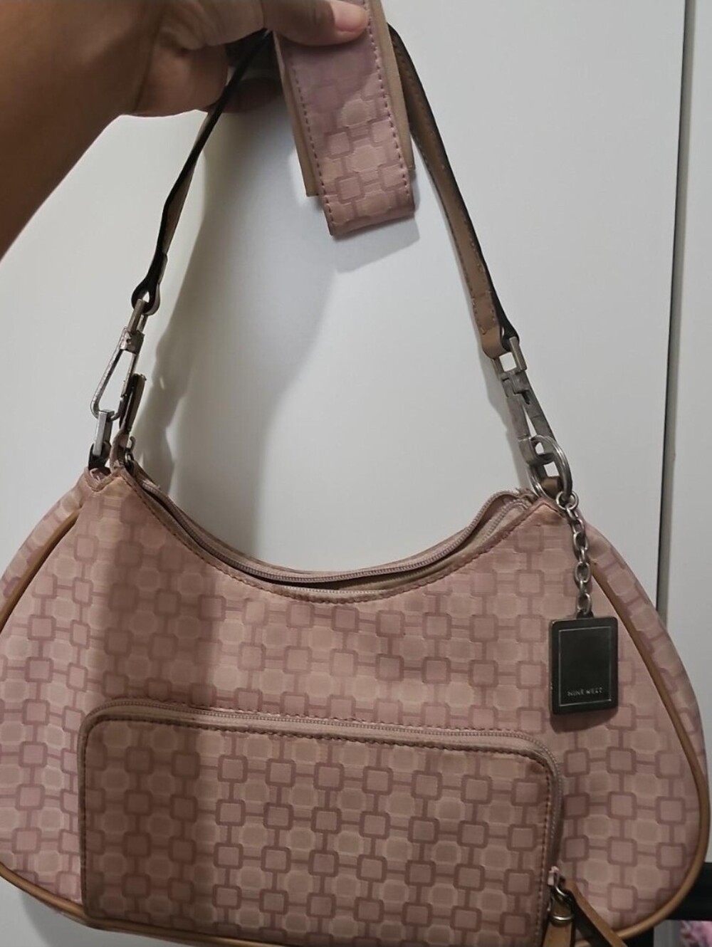 Nine West Blush Pink Patterned Shoulder Bag